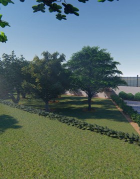 Φωτορεαλιστική όψη εξωτερικού χώρου κατοικίας